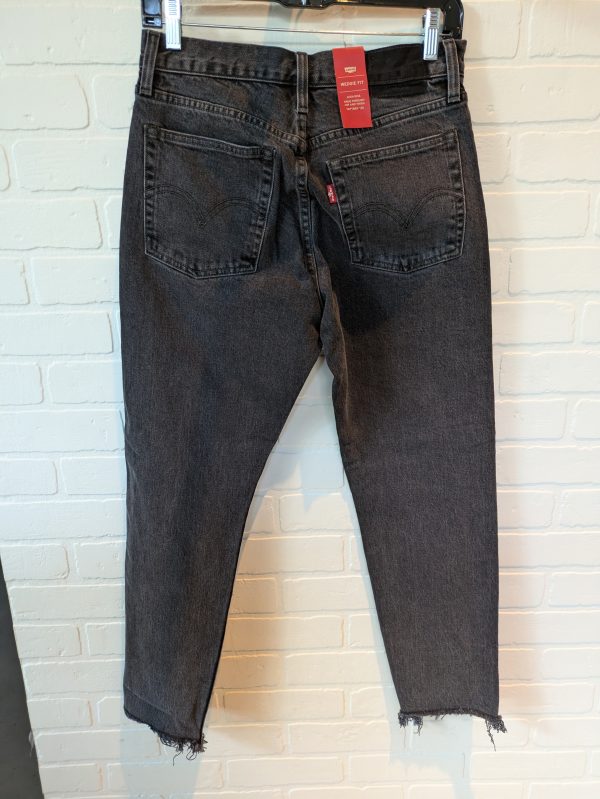 Black Denim Jeans Wide Leg Levis, Size 6 For Sale