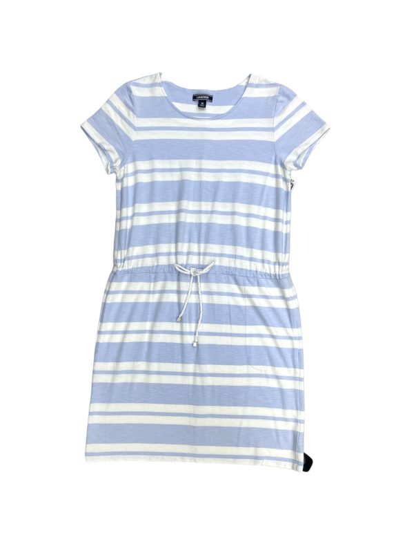 Blue & White Dress Casual Midi Lands End, Size M For Sale