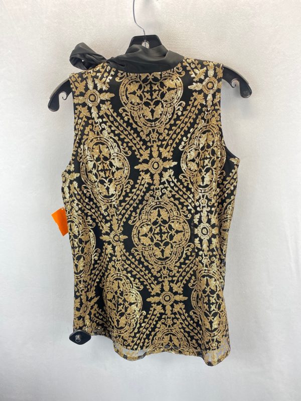 Black & Gold Blouse Sleeveless Eva Mendes, Size S For Cheap