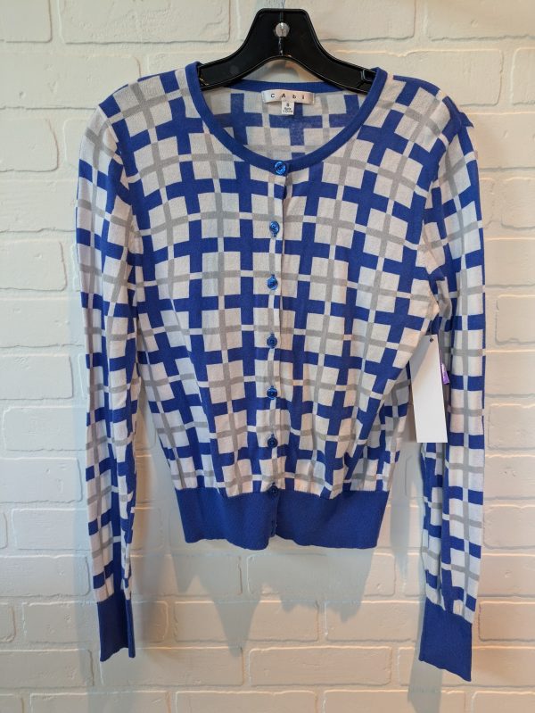 Blue & White Sweater Cardigan Cabi, Size S Sale