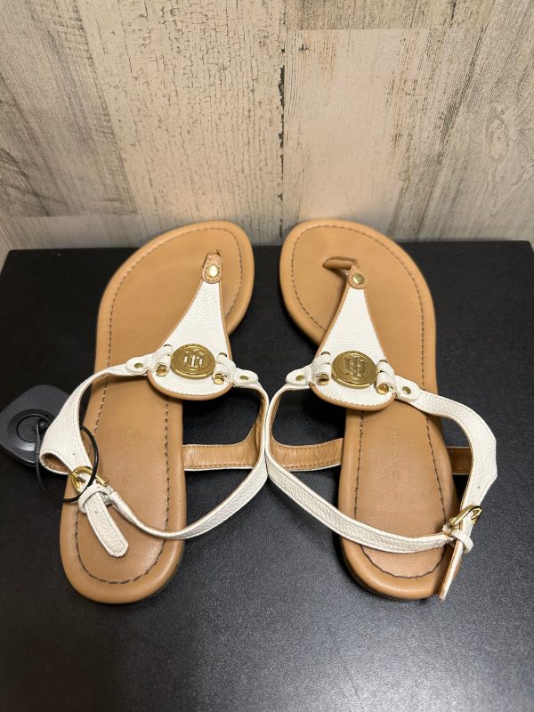 White Sandals Flats Tommy Hilfiger, Size 8.5 on Sale