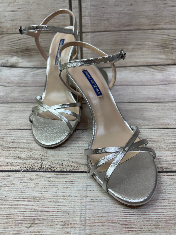 Silver Sandals Heels Stiletto Stuart Weitzman, Size 8 Online Hot Sale