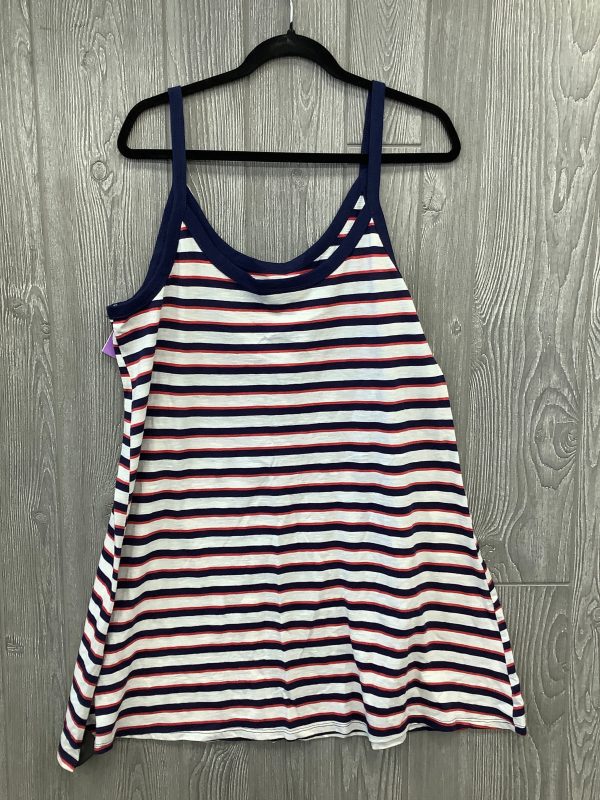 Blue & Red & White Dress Casual Midi Universal Thread, Size Xl For Cheap