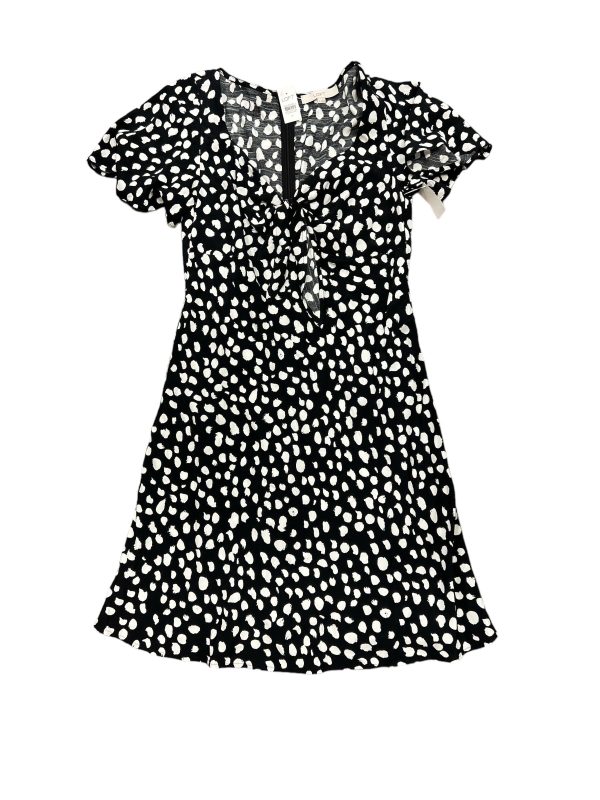 Black & White Dress Casual Midi Loft, Size M Online Sale