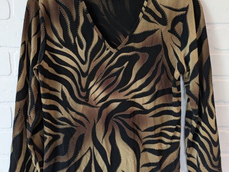 Black & Gold Blouse 3 4 Sleeve Chicos, Size M Online Sale