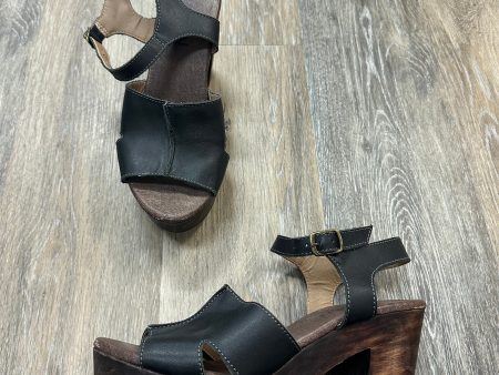 Black Sandals Heels Block Roan, Size 9 For Discount