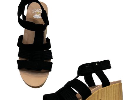 Black Sandals Heels Wedge Dr Scholls, Size 10 For Discount