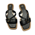 Black & Gold Sandals Flats By Zara, Size: 7.5 For Sale