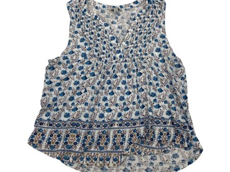 BLUE & WHITE LUCKY BRAND TOP SLEEVELESS, Size L For Sale