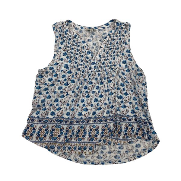 BLUE & WHITE LUCKY BRAND TOP SLEEVELESS, Size L For Sale