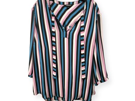 Striped Pattern Blouse Long Sleeve Torrid, Size 3x Online now