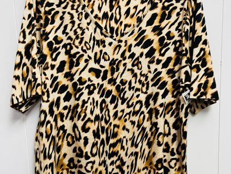 Animal Print Top Short Sleeve Chicos, Size Xl Fashion