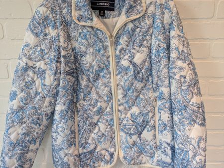 Blue & White Jacket Puffer & Quilted Lands End, Size M Supply