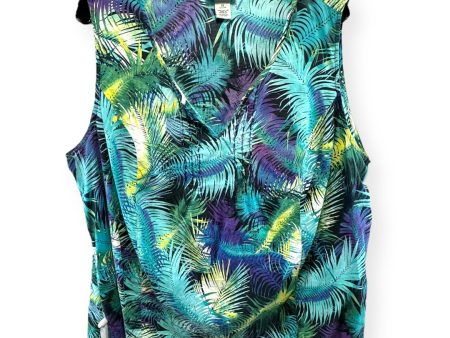 Tropical Print Top Sleeveless Catherines, Size 2x Cheap