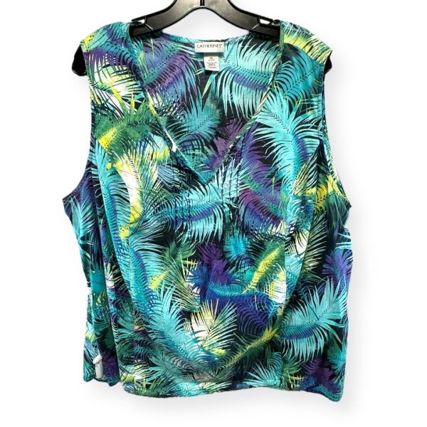 Tropical Print Top Sleeveless Catherines, Size 2x Cheap