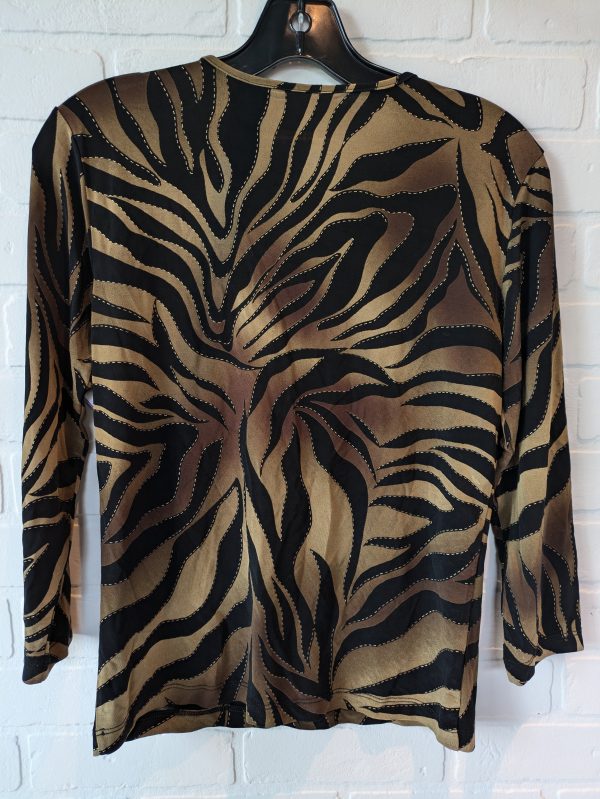 Black & Gold Blouse 3 4 Sleeve Chicos, Size M Online Sale