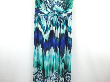 Blue & Green Dress Casual Maxi R And M Richards, Size 8 Discount