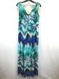 Blue & Green Dress Casual Maxi R And M Richards, Size 8 Discount