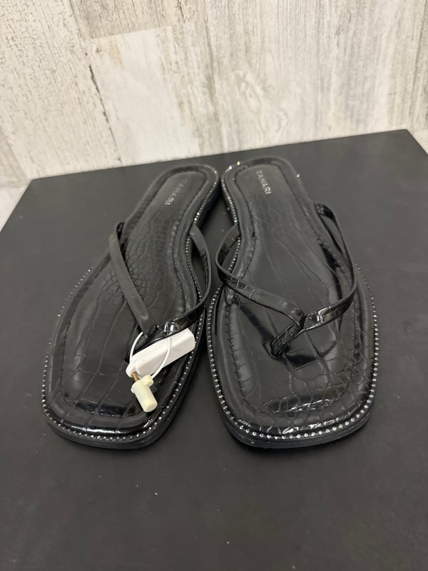 Black Sandals Flats Tahari By Arthur Levine, Size 8.5 Online Sale