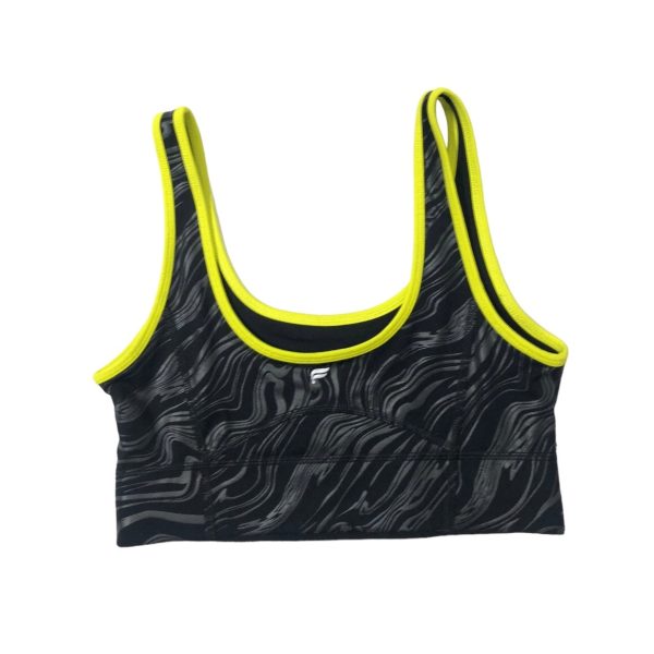 Black & Yellow Athletic Bra Fabletics, Size M Discount