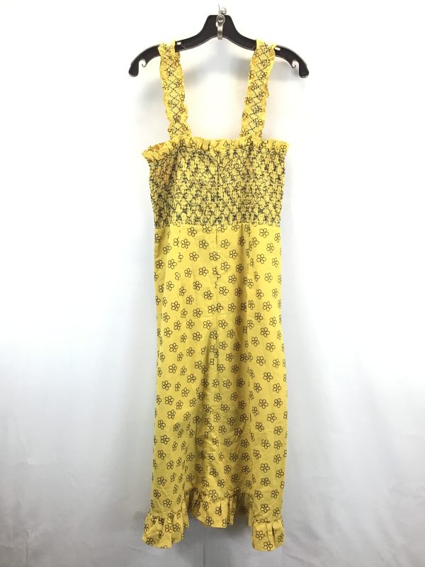 Black & Yellow Dress Casual Maxi Clothes Mentor, Size L Discount