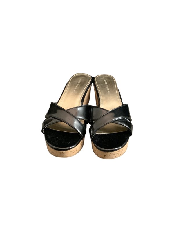 Black Sandals Heels Wedge Marc Fisher, Size 7 Online Hot Sale