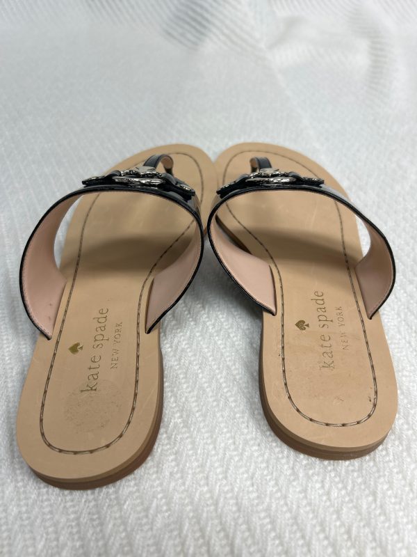 Black & Brown Sandals Flats Kate Spade, Size 7 For Sale