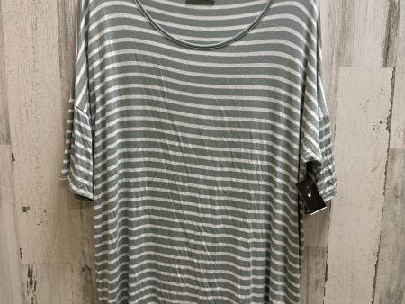 Striped Pattern Top Short Sleeve Basic Bombom, Size Xl on Sale