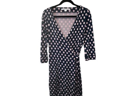 Blue & Pink Dress Designer Diane Von Furstenberg, Size 8 Online Sale