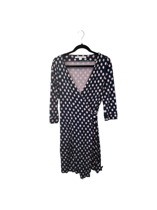 Blue & Pink Dress Designer Diane Von Furstenberg, Size 8 Online Sale