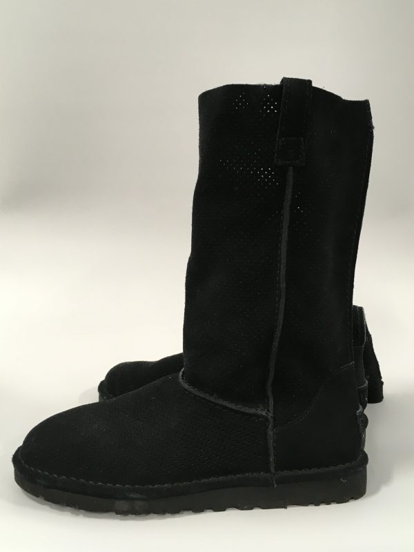 Black Boots Mid-calf Flats Ugg, Size 8 Online now