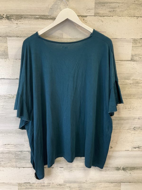 Teal Top Short Sleeve Garnet Hill, Size L Fashion