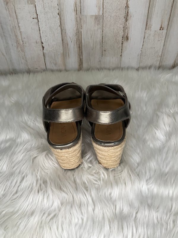 Silver Sandals Heels Wedge Vionic, Size 7 For Sale