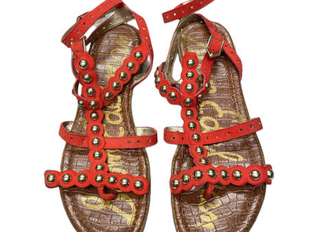 Red Sandals Designer By Sam Edelman, Size: 8.5 Hot on Sale