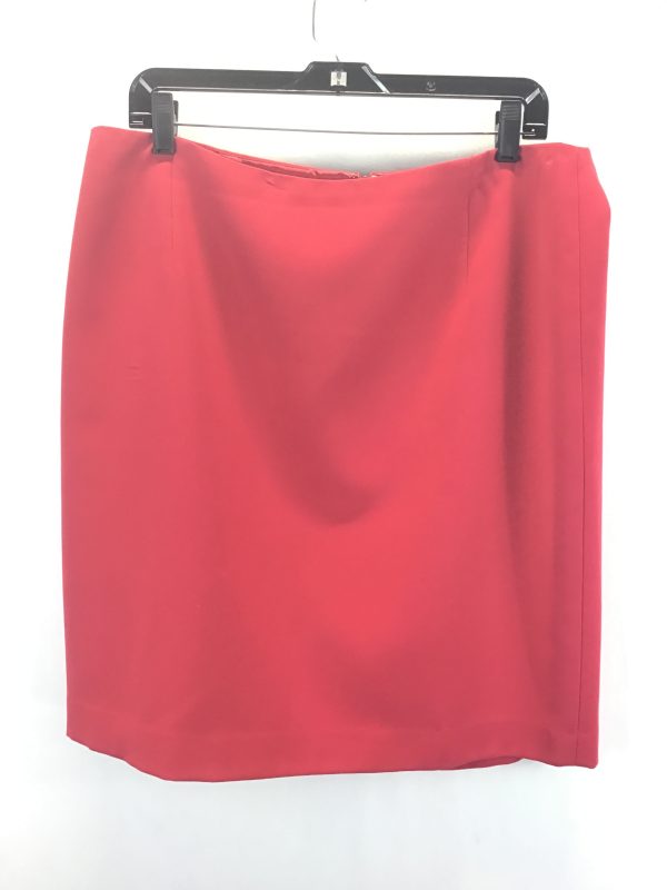 Red Skirt Midi T Tahari, Size 16 Sale