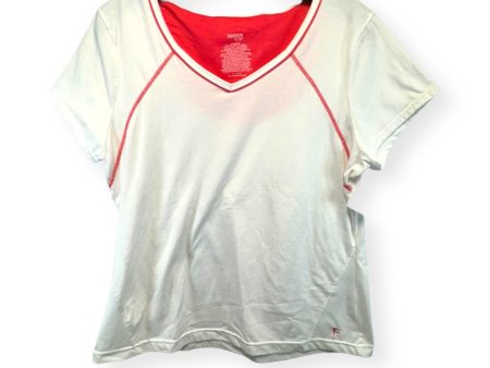 White Athletic Top Short Sleeve Danskin Now, Size 2x Discount