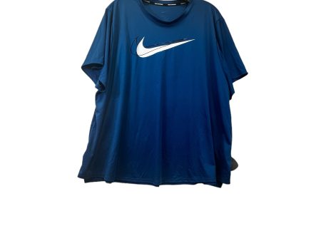 Black & Blue Athletic Top Short Sleeve Nike, Size 2x Online now