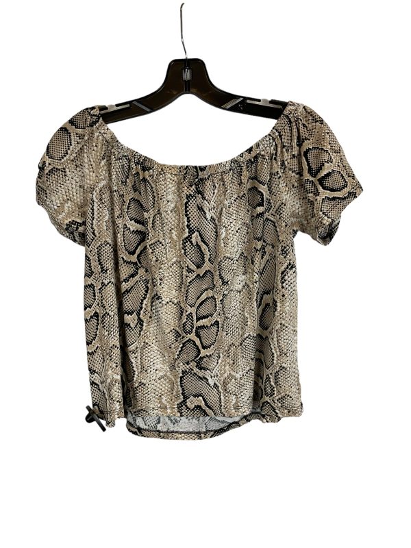 Tan Top Short Sleeve Michael By Michael Kors, Size M Fashion