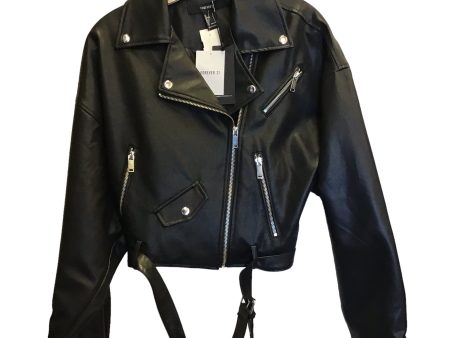 Black Jacket Moto Forever 21, Size S Online Sale