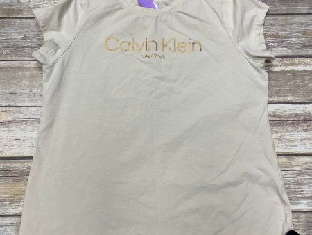 Tan Top Short Sleeve Calvin Klein, Size L For Cheap