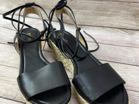 Black Sandals Heels Wedge Michael By Michael Kors, Size 9 Fashion