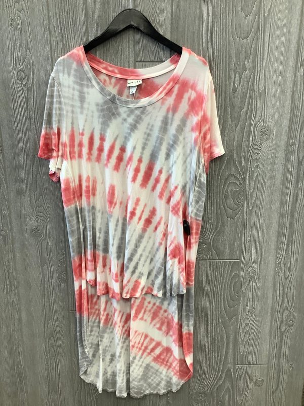 Tie Dye Print Tunic Short Sleeve Ava & Viv, Size 1x Fashion