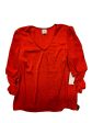 Red Top Long Sleeve Cabi, Size M on Sale