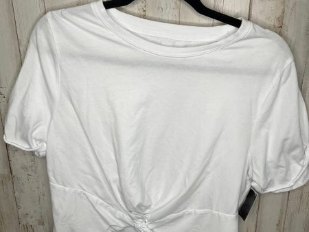 White Athletic Top Short Sleeve Fabletics, Size L For Discount