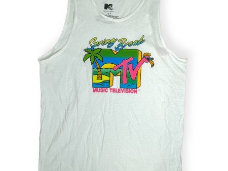 White Tank Top MTV, Size L For Cheap