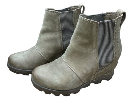 Taupe Boots Ankle Heels Sorel, Size 6 For Cheap