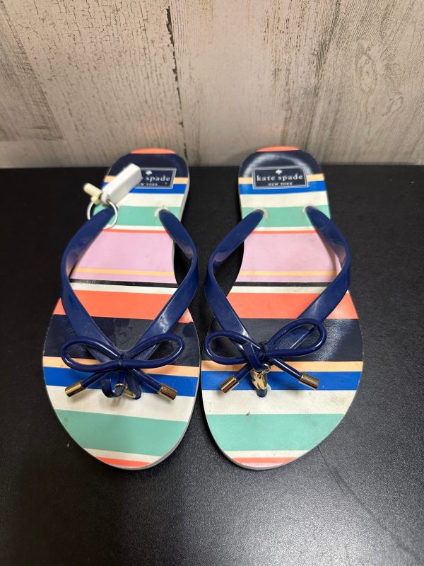 Striped Pattern Sandals Flip Flops Kate Spade, Size 7 Online now