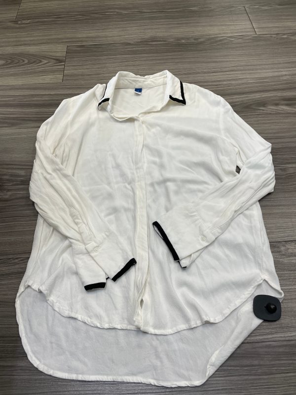 White Blouse Long Sleeve Old Navy, Size S Online Hot Sale