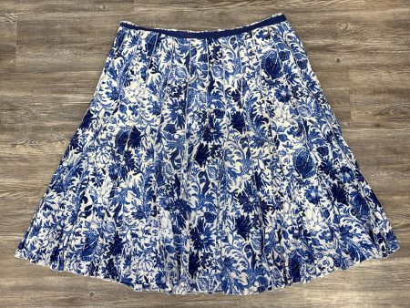 Blue & White Skirt Midi Dressbarn, Size 16 Online Hot Sale