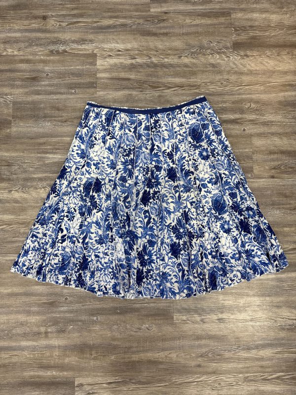 Blue & White Skirt Midi Dressbarn, Size 16 Online Hot Sale